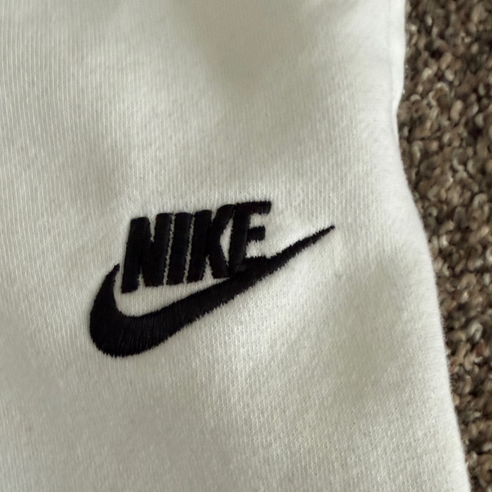 Nike White Jogger Sweatpants with Black Swoosh - Picture 3 of 8